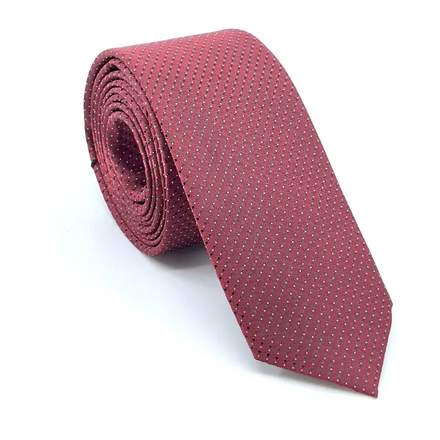 Γραβάτα Microfiber σε Μπορντό Μοτίβο Σετ με Μαντηλάκι
