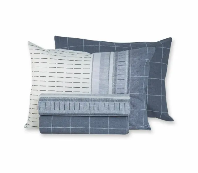 ΣΕΝΤΟΝΙ ΒΑΜΒ.MAYFIELD ΣΕΤ KING SIZE BLUE 1Χ(270Χ260)-1X(180X200+32)-2Χ(52Χ72+20) - NEF NEF 3