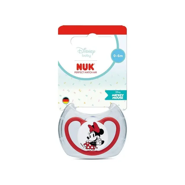 NUK Disney Perfect Match Air Πιπίλα Σιλικόνης 0-6 Μηνών, Minnie Mouse Κόκκινη
