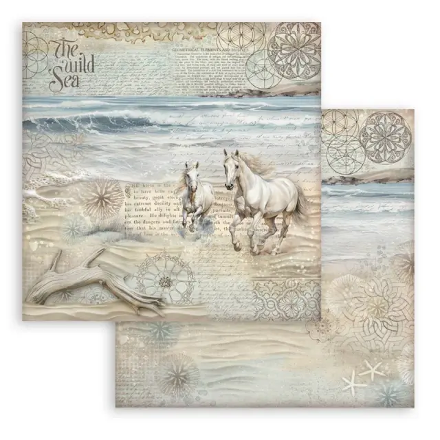Χαρτιά scrapbooking 10τεμ, 20.3×20.3cm Stamperia, Silent Sea 3