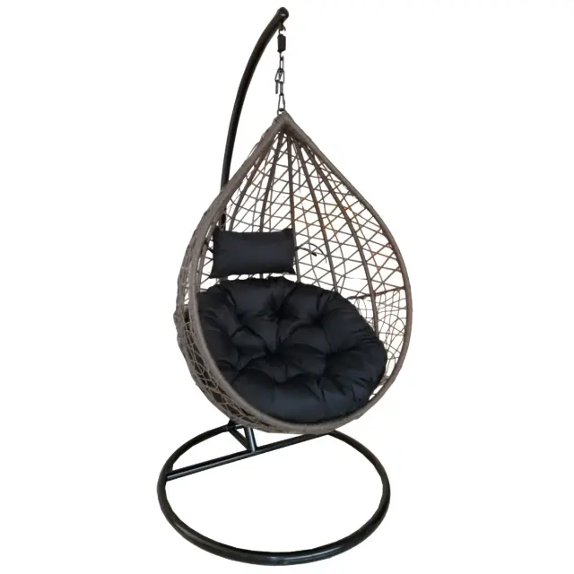 Κρεμαστή Κούνια Φωλιά Black Nest Καφέ/Μαύρο 95x68x125cm