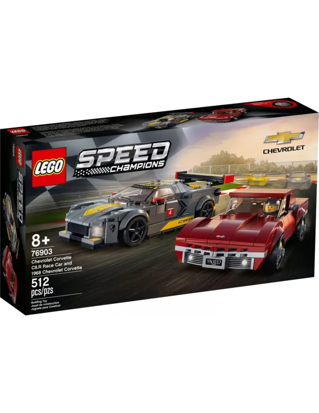 LEGO Speed Champions Chevrolet Corvette C8.R Race Car And 1968 Chevrolet Corvette 76903