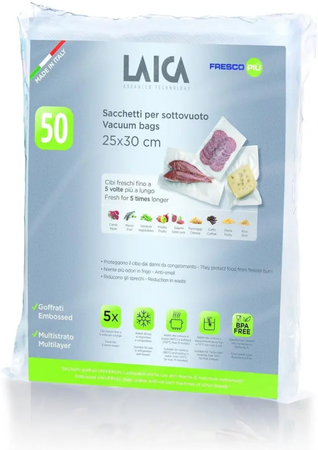 Laica VT3510 Λείες Σακούλες για Συσκευές Vacuum 250x300mm 50τμχ