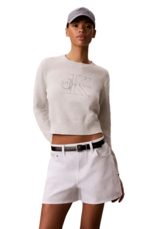 Calvin Klein γυναικείο πλεκτό πουλόβερ με λογότυπο LV047G322G-1