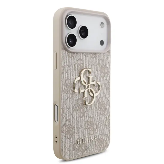 Guess PU 4G Metal Logo Strap Case for iPhone 17 Pro Max Pink 3