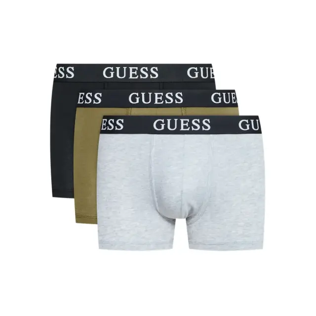 Guess Ανδρικό Boxer Joe Trunk - Τριπλό Πακέτο, Χρώμα Black Olive Melange