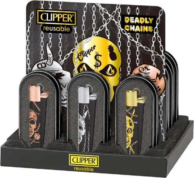 Clipper Αναπτήρας Μεταλλικός Μεγάλος - Deadly Chains Metal 2
