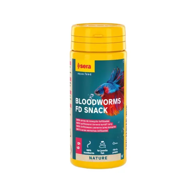 Sera Red Bloodworms Freeze Dried Λιχουδιές 6gr