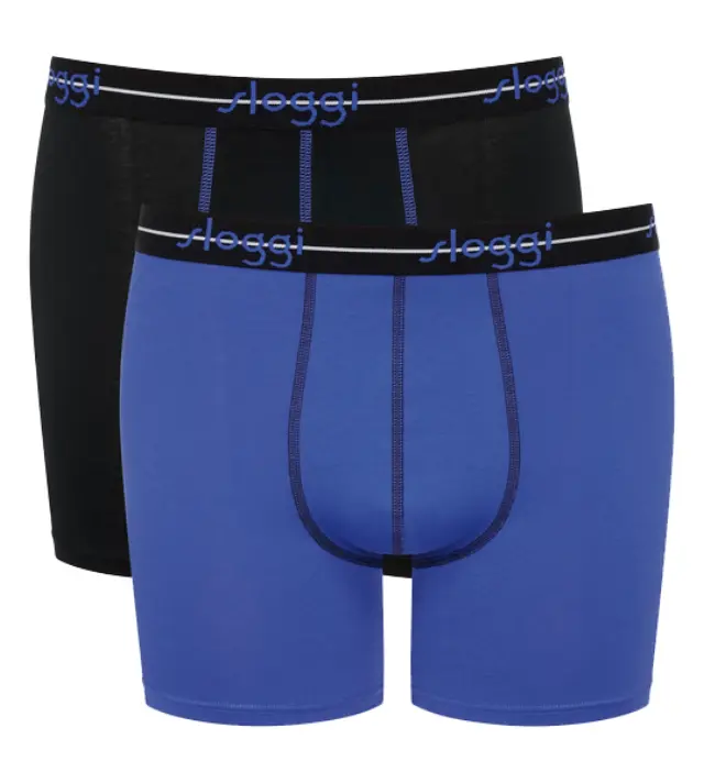 Sloggi Men Μακρυά Μποξεράκια Start Short Συνδυασμός Έντονο Μπλε Μαύρο 2-Pack - 2XL