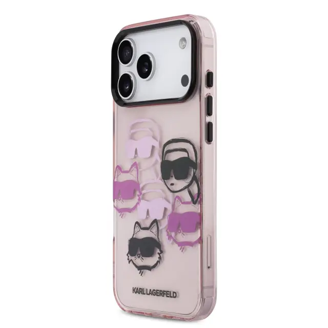 Karl Lagerfeld IML Multi K&CH Heads Case for iPhone 17 Pro Max Pink 2