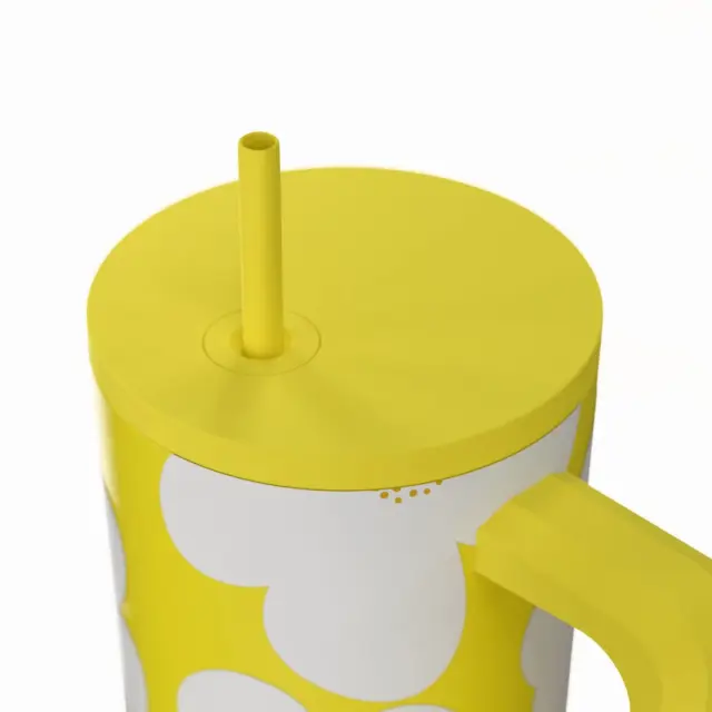 Estia Θερμός Straw Tumbler Xl Save The Aegean 900Ml Yellow Daisy 3