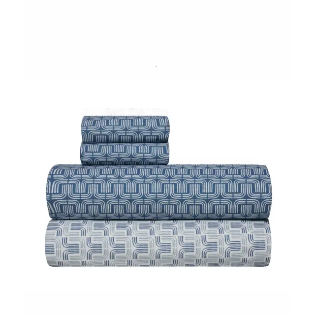 Σετ Σεντόνια Μονά 3 Τεμαχίων Kentia Kivo Blue- White 160x270 3