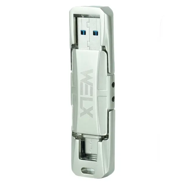 WELX – ULTRAFAST ALUMINIUM — Dual USB-A / USB-C Drive Pro (128GB)