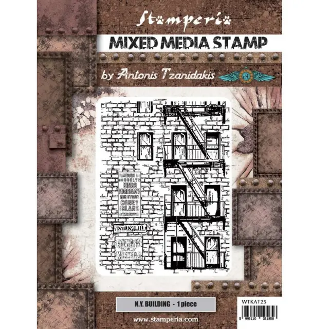 Σφραγίδα Mixed Media Stamperia 15x20cm, Sir Vagabond Aviator, New York building