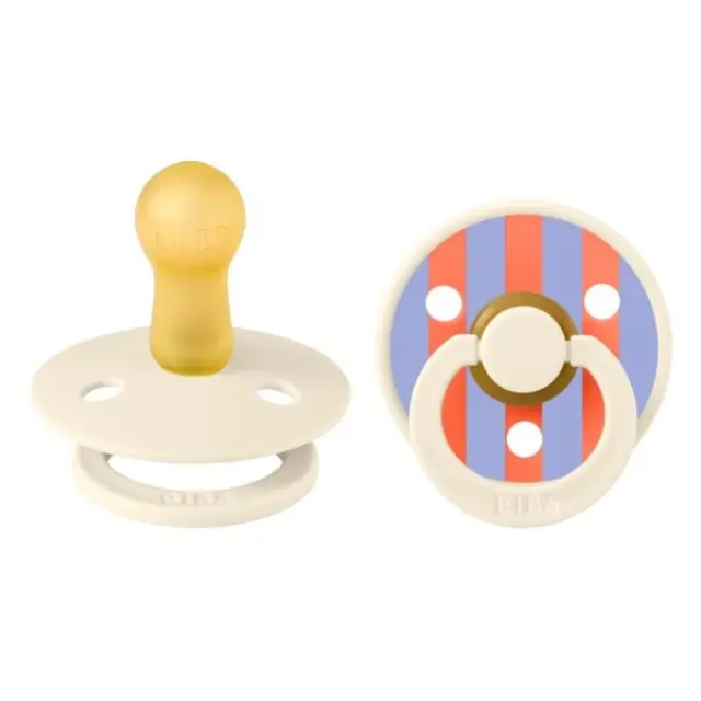 Πιπίλες Καουτσούκ 2τμχ. Studio Collection Pin Ivory Hush Στρογγυλή No2 - Bibs 2