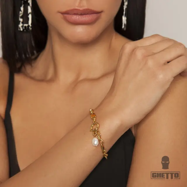 Ghetto Chain Bracelet Pearl Vintage for Women 2