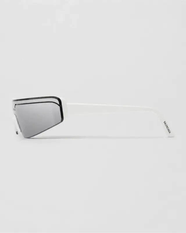 Balenciaga Λευκά Mask Γυαλιά Ηλίου με Ασημί Φακό BB0003S - 99-1-140 3