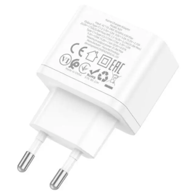 Hoco Ταχυφορτιστής με 2 Θύρες USB-C Χωρίς Καλώδιο 35W Power Λευκό (N29 Triumph) 2