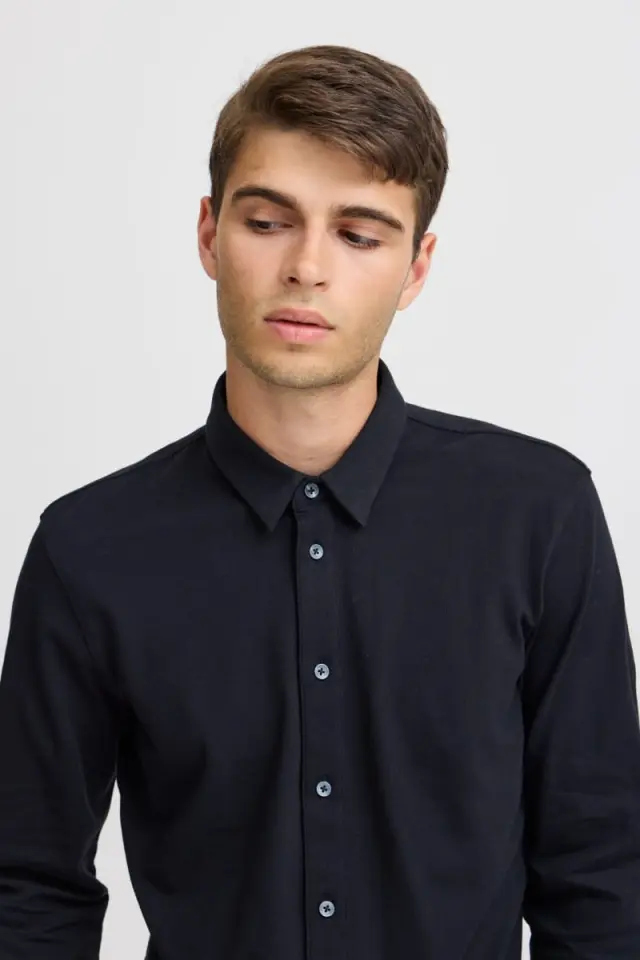 Casual Friday Ανδρικό Pique Πουκάμισο 20505281 – Black - XXL 3