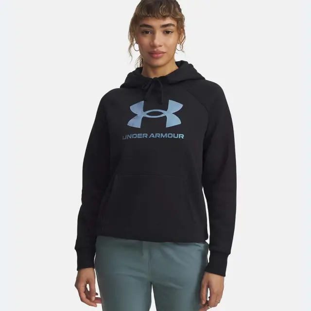 Under Armour Women's Rival Fleece Shimmer Hoodie Μαύρο - Μπλε 6003710-007 (Under Armour)