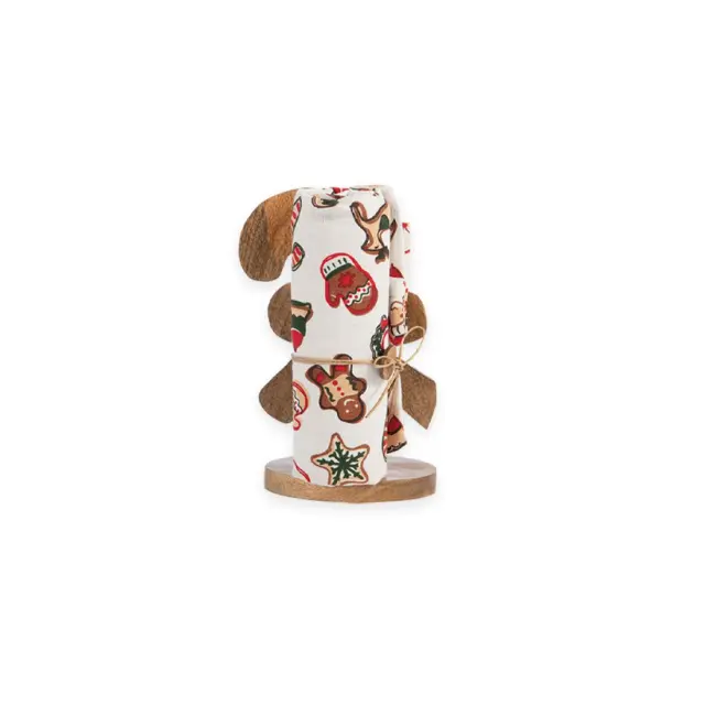Nef-Nef Homeware Ξύλινη Βάση Candy Με Ποτηρόπανο 40x70 White