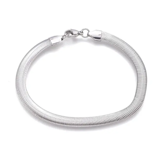 Αλυσίδα Βραχιόλι Herringbone 21cm Έτοιμο με Κούμπωμα Καβουράκι - Ανοξείδωτο Ατσάλι 304 - 1τεμ
