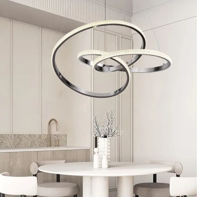 Inlight Κρεμαστό φωτιστικό LED 40W 3CCT (by switch on base) σε χρώμιο D:45cm (6092-B-Chrome) 3