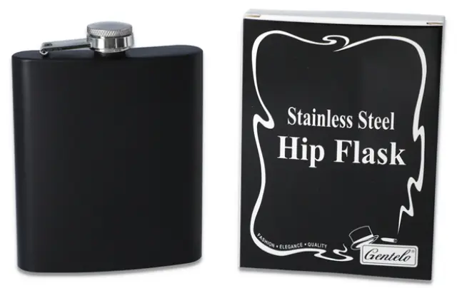 Hip Flask Φλασκί Ποτού Black Mat (F3061) - 210ml 2