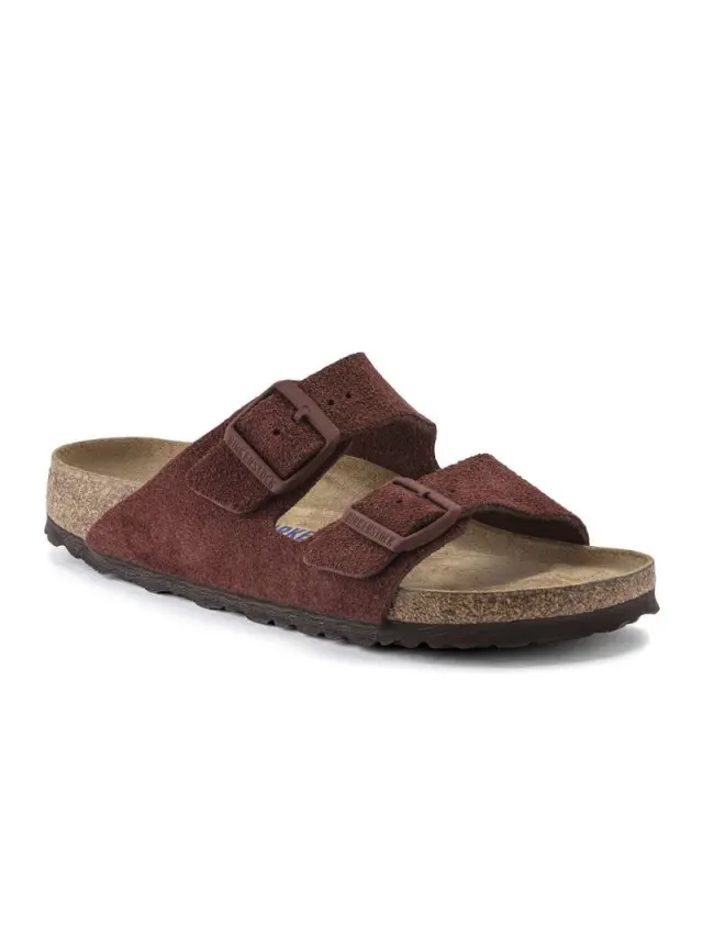 Birkenstock Πέδιλα Unisex δέρμα suede Καφέ BIR/ARIZONA SOFT 1021398 CHOCOLA 2