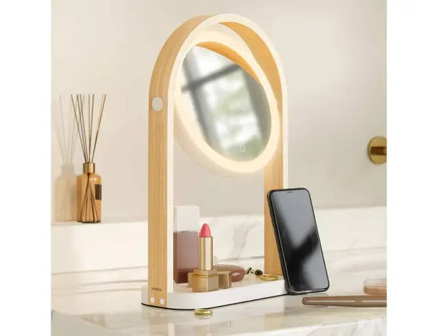 Διακοσμητικός επιτραπέζιος καθρέπτης Bellwood Vanity Umbra στρογγυλός, με φωτισμό LED, διαστάσεις 25x12x38cm - White1022918-668 3