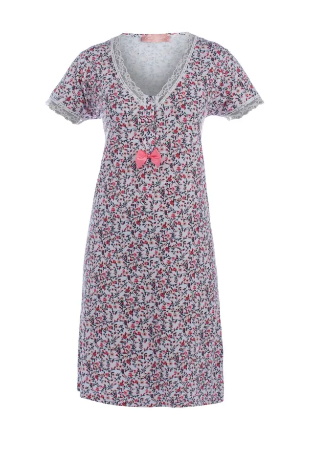 S375 - Blue - NIGHTGOWN FLORAL - M
