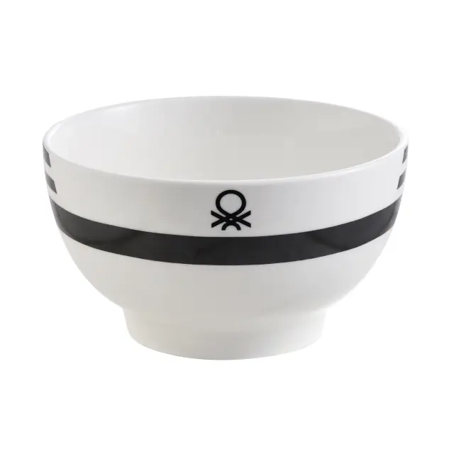 Benetton Black + White Σετ Μπολ Φαγητού από Πορσελάνη 14cm - 4τμχ 2