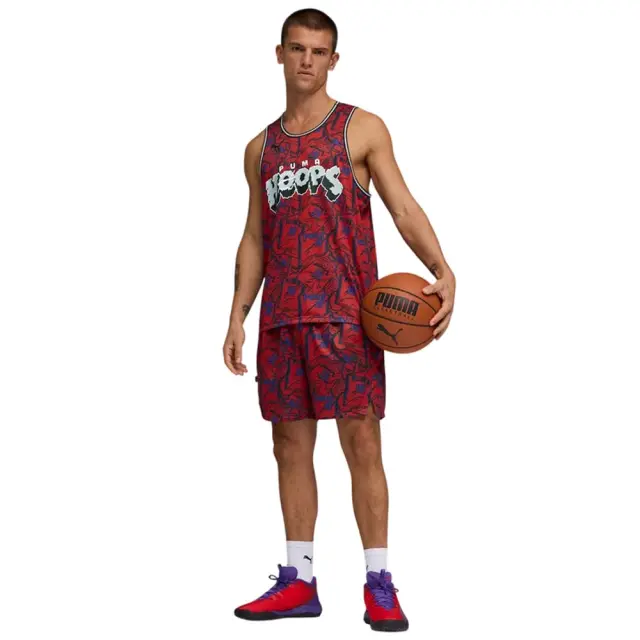 Puma Men's Flagrant Foul Allover Print 6inch Shorts Κόκκινο 692266-02 (Puma) 3