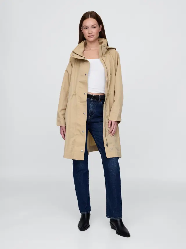 Μπεζ Nylon Παρκά Πανωφόρι Khaki tan - L