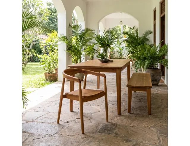 Καρέκλα Miyako Atmosphera από Ξύλο teak, με διαστάσεις 57x61x77cm - Brown 184938