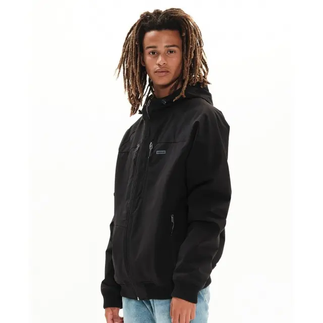 Emerson Ribbed Jacket with Hood (222.EM10.21-Black) - Μαύρο 3