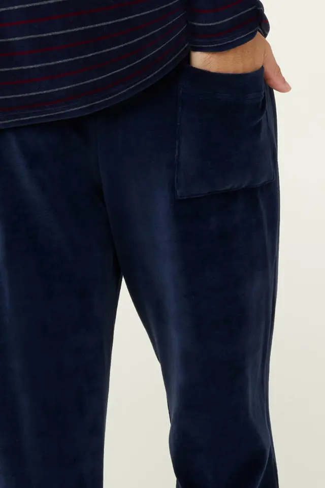 Ανδρική Πυτζάμα Velvet με V Λαιμόκοψη Vamp 23700 BLUE BLAZER 2