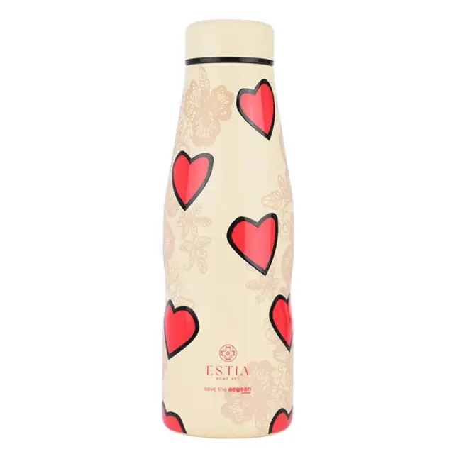 Estia Travel Flask Save the Aegean, Μπουκάλι Θερμός Ανοξείδωτο Tender Lace 500ml