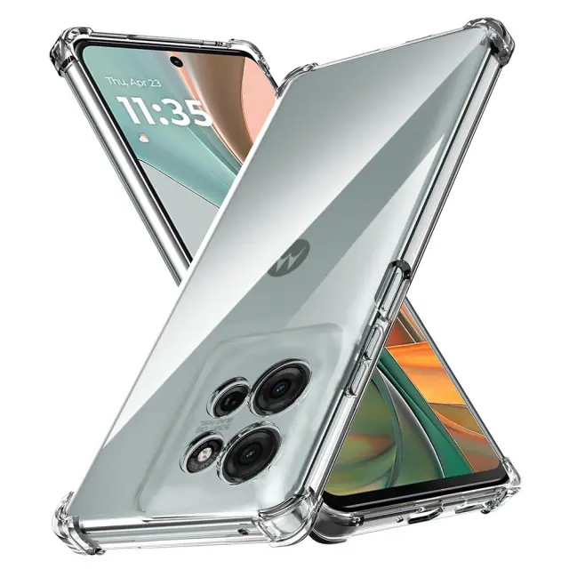 Techsuit - Shockproof Clear Silicone - Motorola Moto G15 / G15 Power / G17 / G17 Power - Clear