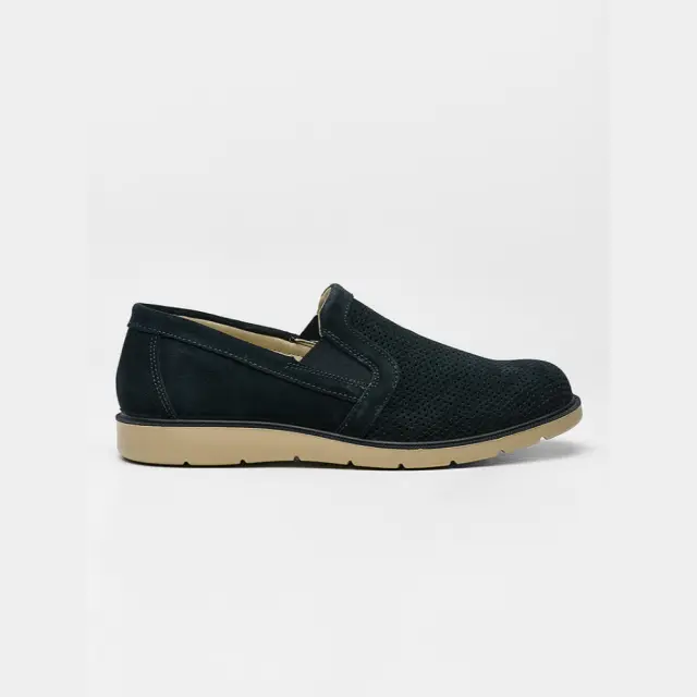 Imac Μοκασίνια-Loafers Ανδρικό δέρμα Nubuck Μπλέ IMA/751050 BLUE
