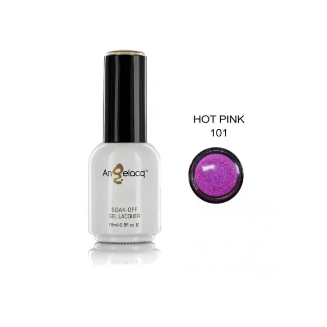 Ημιμόνιμο επαγγελματικό βερνίκι ANGELACQ 15ML - 0.5FL.OZ 101 Perle Hot Pink