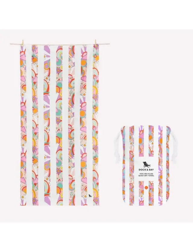 Dock & Bay: Πετσέτα θαλάσσης Quickdry - Pink Power (Μικροϊνες) L (160x90εκ.)