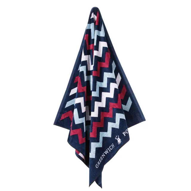 Πετσέτα Θαλάσσης 90x180 400gsm Essential Greenwich Polo Club 4008 Blue-Red 100% βαμβακερό 2