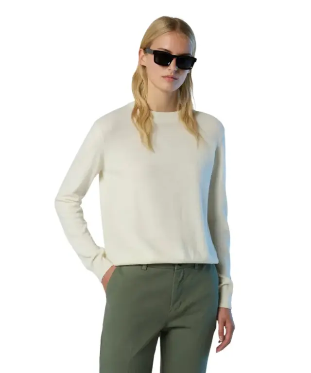 North Sails - Γυναικείο Πουλόβερ Cashmere Blend Sweater 095510-000-0105 Λευκό 3