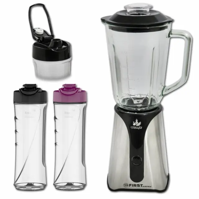 Μπλέντερ / Smoothie Maker 350W Me 2 Ποτηρια 0.6 L Και Γυαλινη Κανατα 1 L FA-5243-2 FIRST