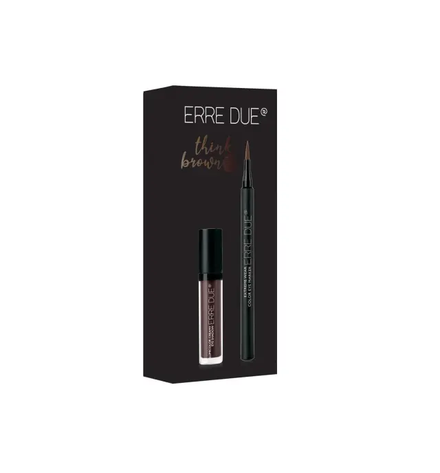 Think Brown Set Extreme Wear Color Eye Marker + Lumicolor Creamy Eye Shadow 163