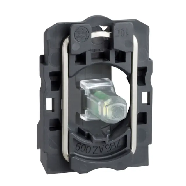 Harmony XB5, Light block with body/fixing collar, plastic, white, integral LED, 24 V AC/DC