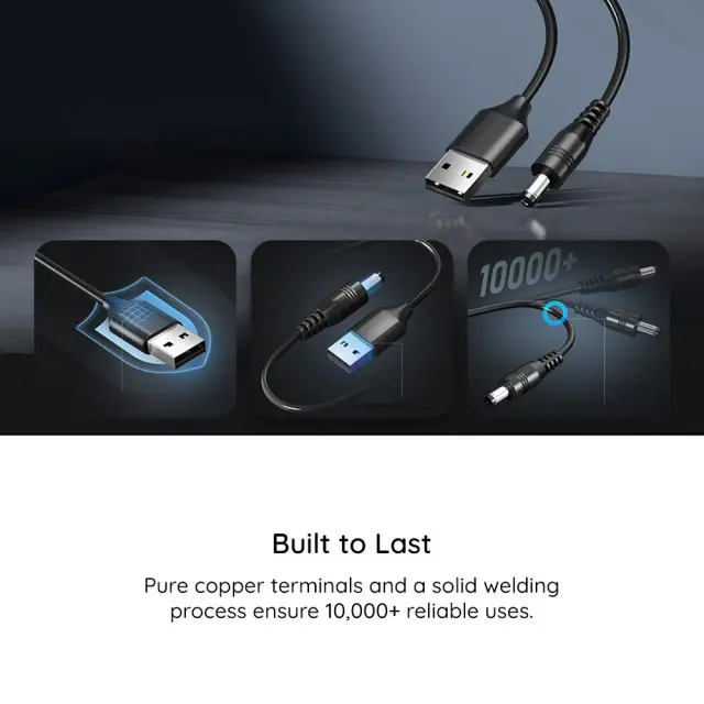 Techsuit® AC21 USB to 7x DC Barrel, Jack Adapter, Type-C, Mini-USB, Micro-USB- Black 2