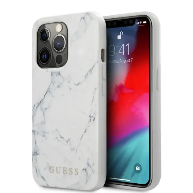 Guess Marble Back Cover Πλαστικό Λευκό (iPhone 12 mini)