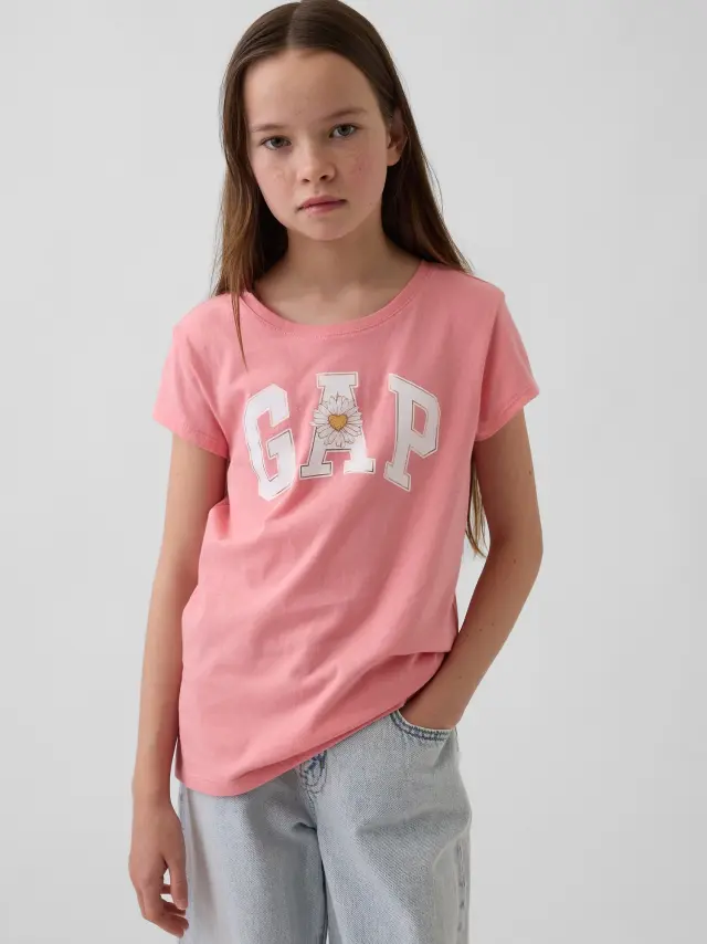 Παιδική Gap Logo Μπλούζα bright guava - XS